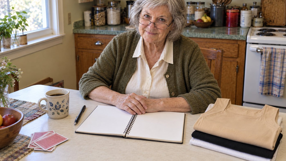 Susie, 67, at her kitchen table