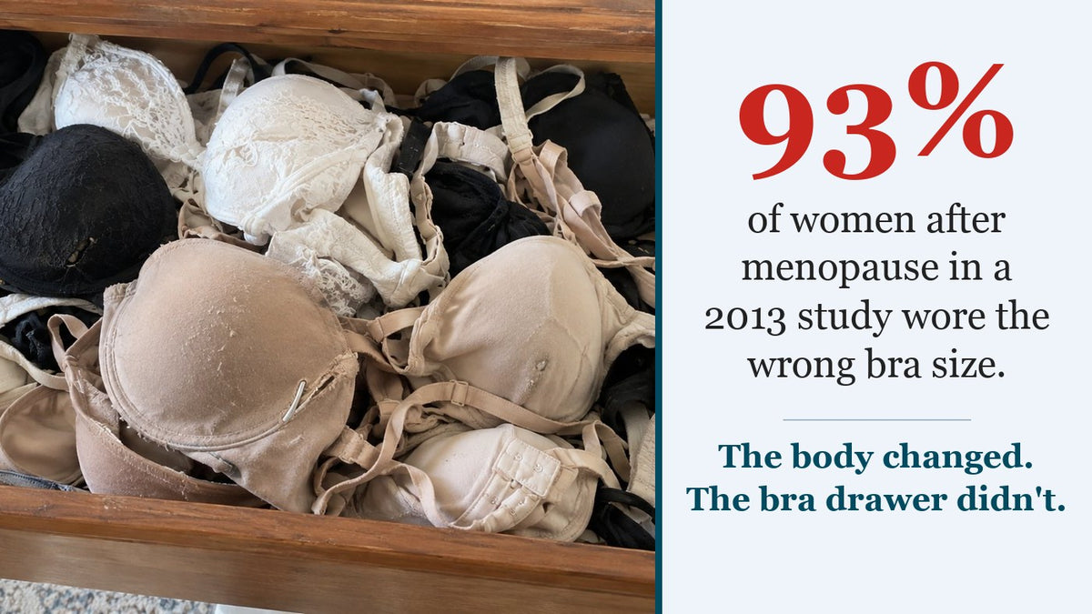 A drawer full of old bras: 93% of postmenopausal women were wearing the wrong bra size